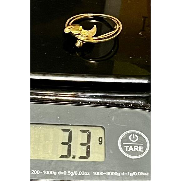 Beautiful 10K Yellow Gold Filled Brooch Pin - Circle Pin Flowers Leaves Pin VTG - Picture 9 of 9